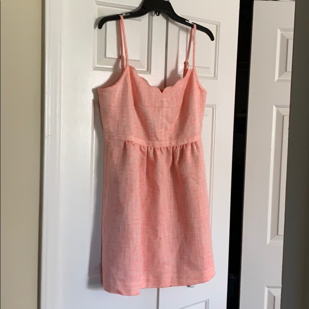 J Crew Coral colored tweed knit sundress